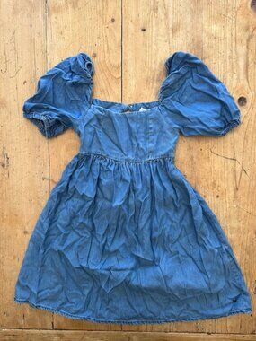 LSN Girls Blue Chambray Dress Size 10